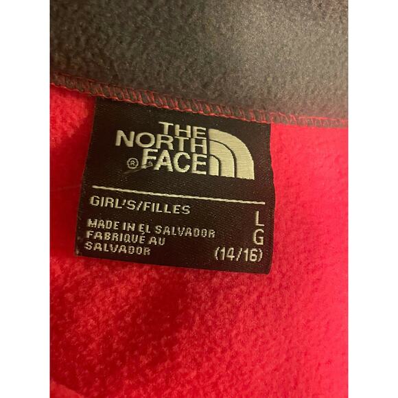 the north face Pink gray kids fleece Pullover L - Picture 4 of 4
